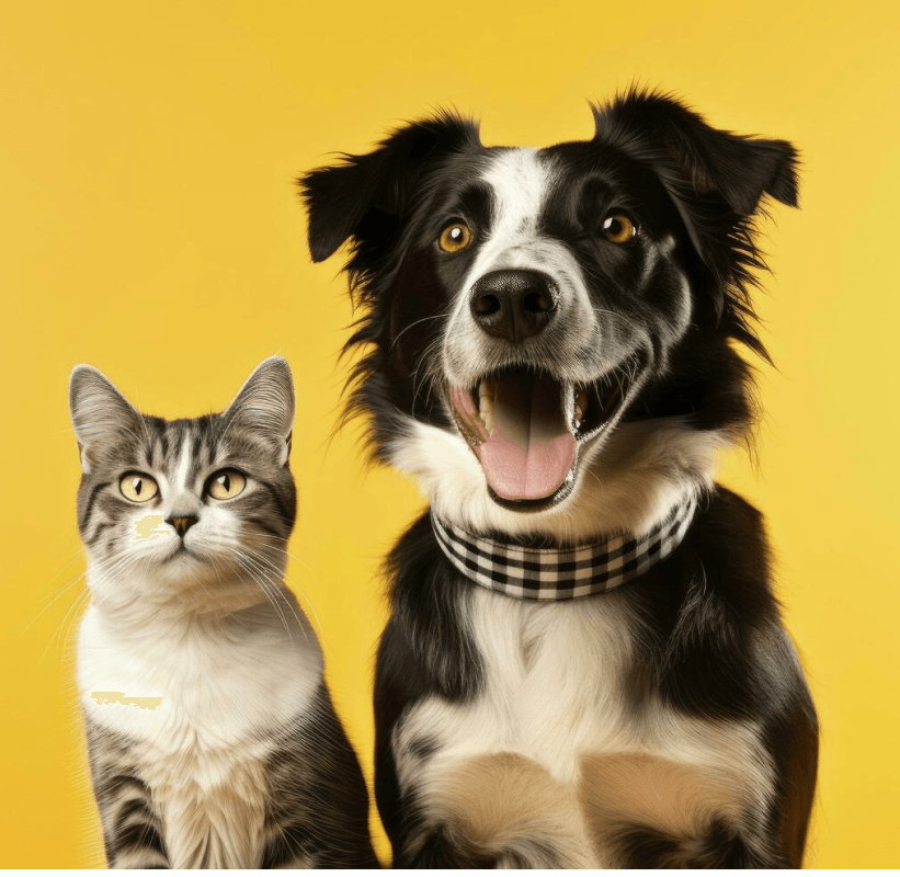 Foto do gato com o cachorro